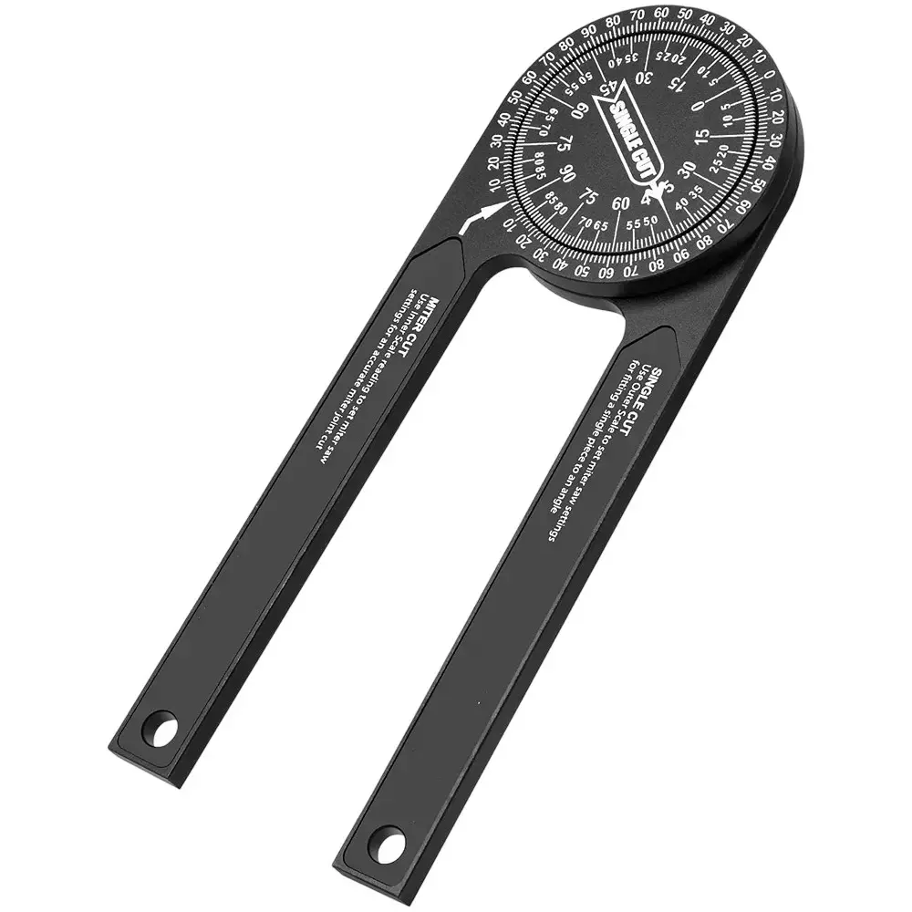 Buyohlic International Miter Saw Protractor with 7 inch (177.8 mm) Size and Aluminium Body in Black Color, YR-K4YI-QPIH