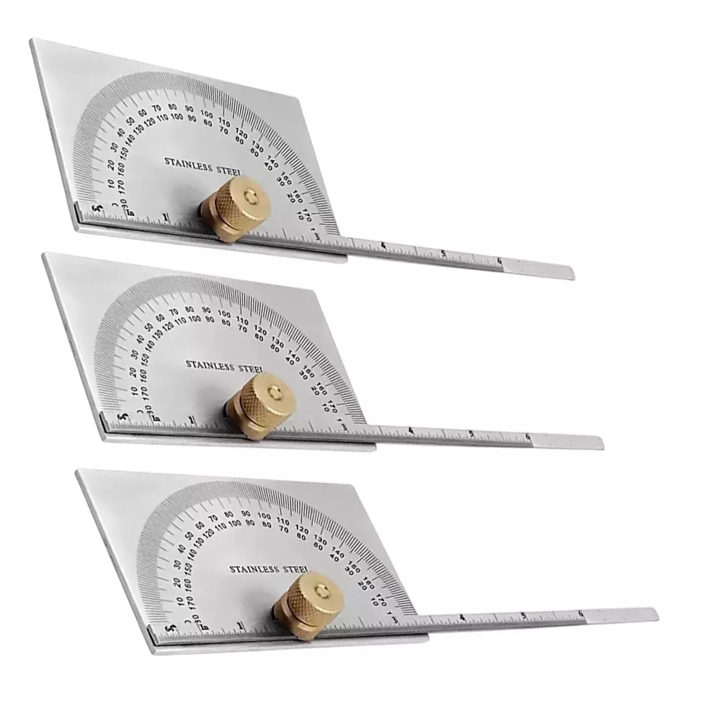 Buyohlic International Square Head Depth Cum Degree Protractor With Locking Screw and 0 to 180° Measurement Range, II-GX6Q-BEWW (Pack of 3)