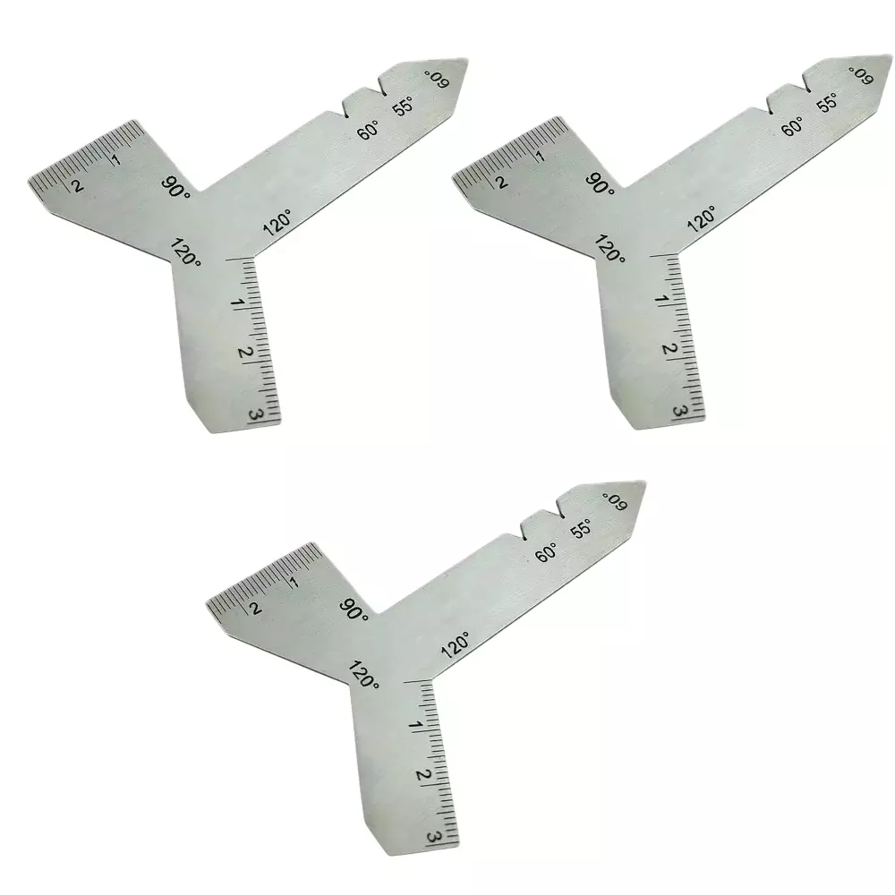 Buyohlic International Stainless Steel Universal Grinding Gauge with 55°, 60°, 90°, and 120° Angle, S6-JJSR-KZNX (Pack of 3)