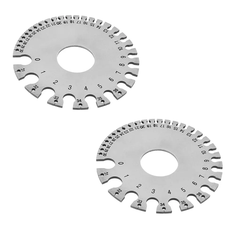 Tools Shop SWG Wire Gauge Measuring Tool Round Steel Silver Manual for Industrial Use, (Pack of 2 Pcs)