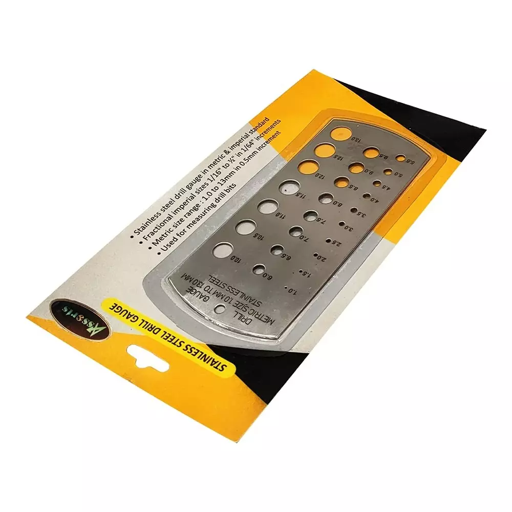 Assorts Metric Drill Gauge Stainless Steel 1.58 to 12.7 mm (1/16 to 1/2 Inch)