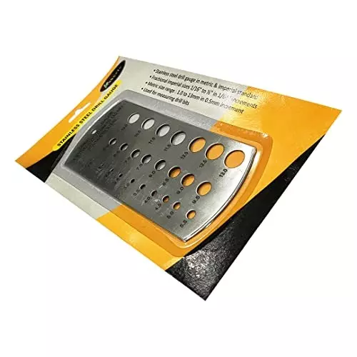 Assorts Metric Drill Gauge Stainless Steel 1.58 to 12.7 mm (1/16 to 1/2 Inch)