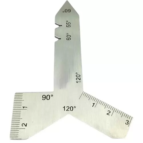 A.D INTERNATIONAL Stainless Steel Universal Grinding Gauge with 55°, 60°, 90°, and 120° Angle, S6-JJSR-KZNX (Pack of 3)