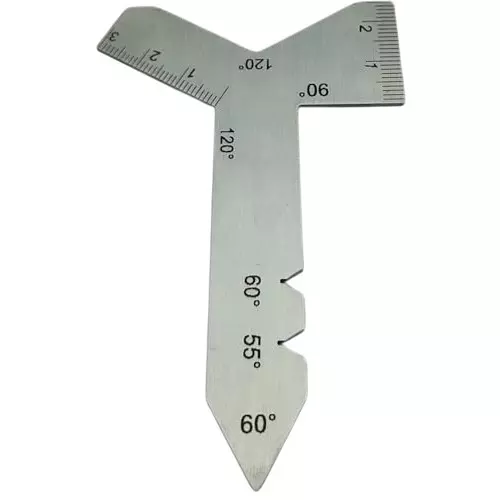 A.D INTERNATIONAL Stainless Steel Universal Grinding Gauge with 55°, 60°, 90°, and 120° Angle, S6-JJSR-KZNX (Pack of 3)