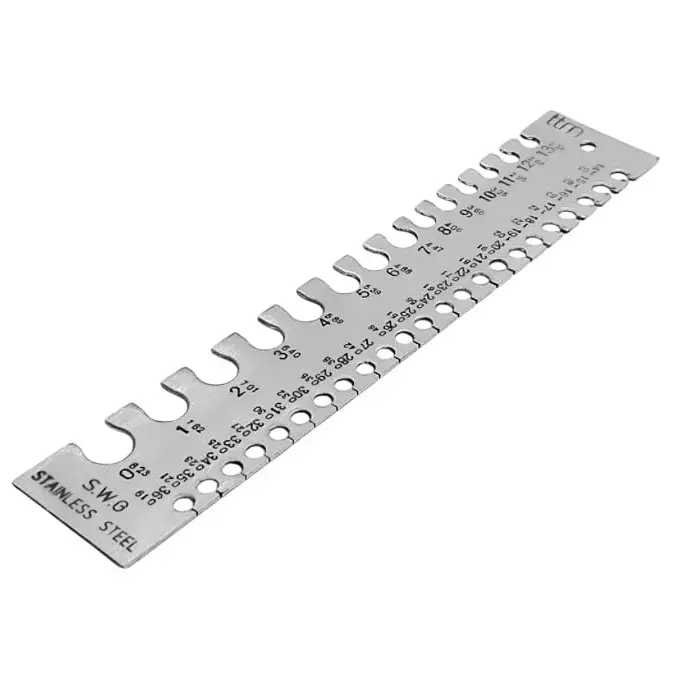 A.D INTERNATIONAL Wire Gauge Measuring Tool Stainless Steel Sheet with 0- 36 mm Measuring Range and Rectangular Shape, 27-5DSS-6RDC (Pack of 3)