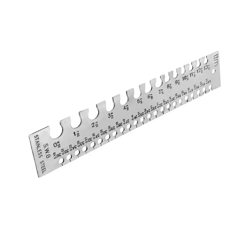 A.D INTERNATIONAL Wire Gauge Measuring Tool Stainless Steel Sheet with 0- 36 mm Measuring Range and Rectangular Shape, 27-5DSS-6RDC (Pack of 3)