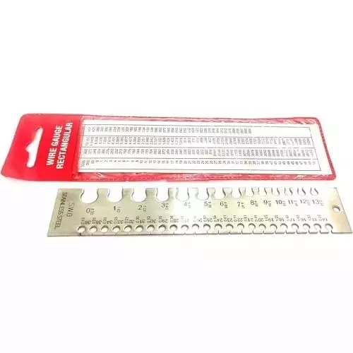 A.D INTERNATIONAL Wire Gauge Measuring Tool Stainless Steel Sheet with 0- 36 mm Measuring Range and Rectangular Shape, 27-5DSS-6RDC (Pack of 3)