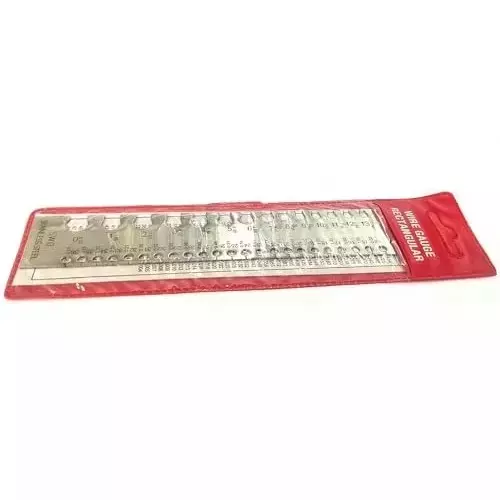 A.D INTERNATIONAL Wire Gauge Measuring Tool Stainless Steel Sheet with 0- 36 mm Measuring Range and Rectangular Shape, 27-5DSS-6RDC (Pack of 3)