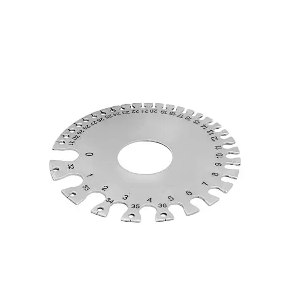 Buyohlic International Wire Gauge Measuring Tool Stainless Steel Sheet with 0.19 - 8.23 mm Measuring Range and Round Shape, S8-EP1P-1ZXL