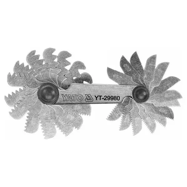 Yato Screw Pitch Gauge Thread Comb 24 Blade 60° 0.25 mm – 6.0 mm Thread Range, YT-29980