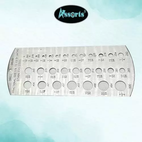 Assorts Imperial Standard Drill Gauge Stainless Steel 1.5 to 12.7 mm Hex Shank