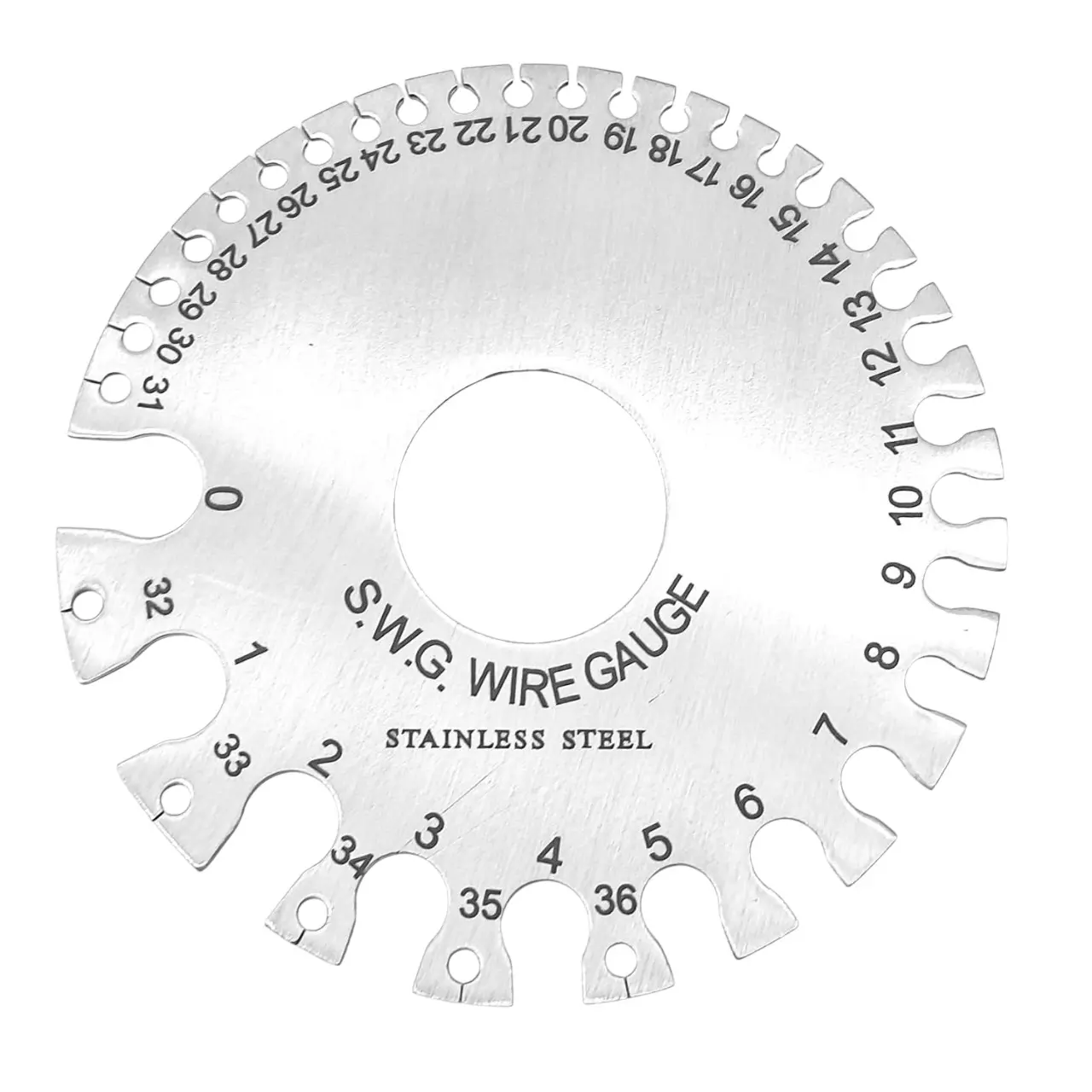 Tools Shop Steel Round AWG SWG Thickness Measurer Diameter Tester Ruler Wire Gauge 0-36 Standard Inch Scale