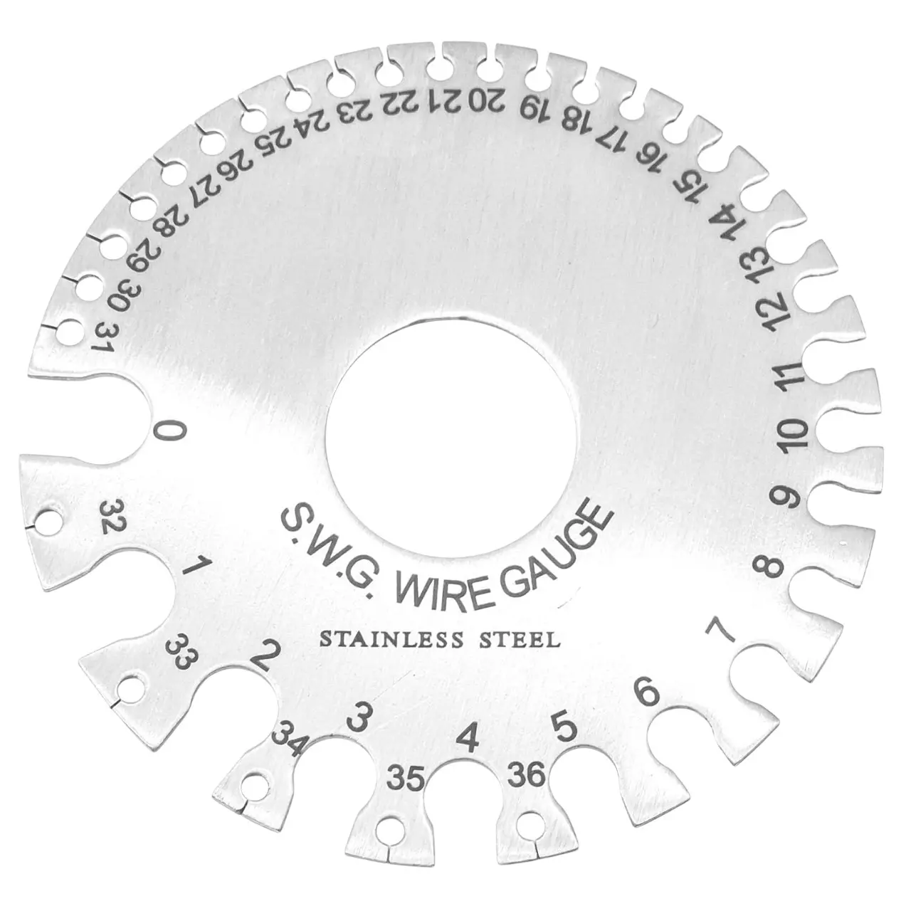 Tools Shop Steel Round AWG SWG Thickness Measurer Diameter Tester Ruler Wire Gauge 0-36 Standard Inch Scale