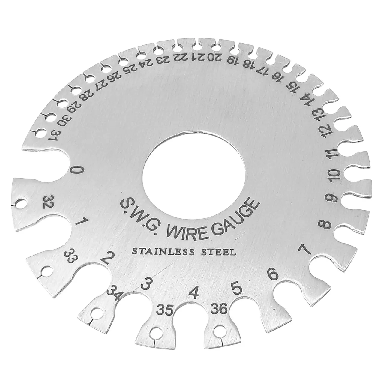 Tools Shop Steel Round AWG SWG Thickness Measurer Diameter Tester Ruler Wire Gauge 0-36 Standard Inch Scale