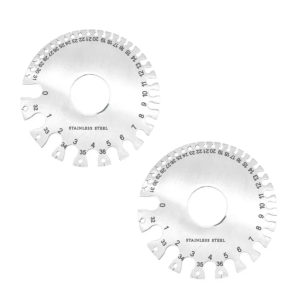 Tools Shop AWG & SWG Thickness Measure Tester Ruler Wire Gauge Round Steel Silver Manual for Industrial Use, (Pack of 2 Pcs)