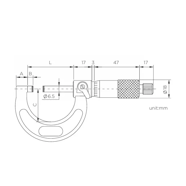 OZAR 125-150 mm Range Outside Micrometer, AMO-9343