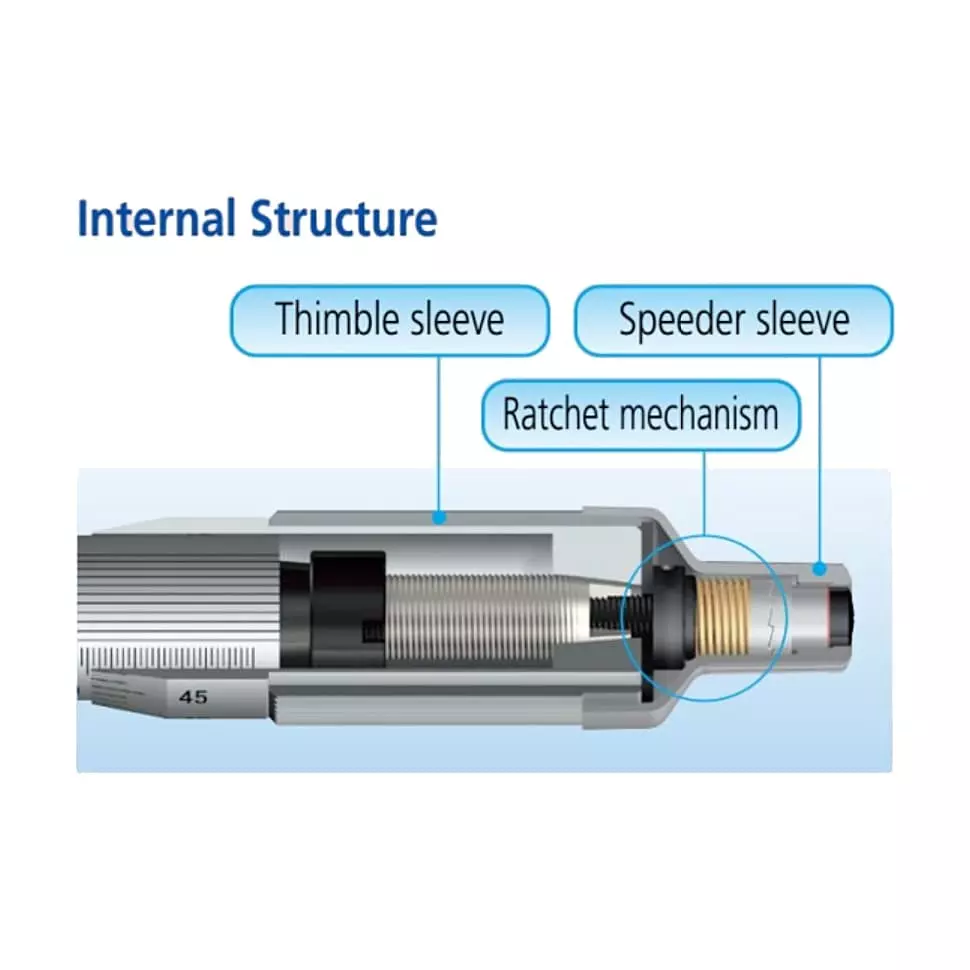 Mitutoyo Outside Micrometer with Ratchet Thimble 102 Series 0 - 1 inch (0 - 25 mm) Range, 102-717