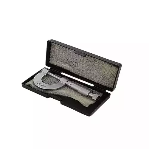 A.D INTERNATIONAL Economical Outside Micrometer 0-25 mm Range 0.01 mm Graduation, Chrome Plated Finish and Ratchet Stop, R0-VBVF-2SXN (Pack of 3)