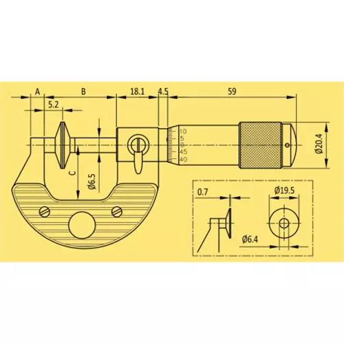 Baker External Micrometer 125-150 mm Range, MMC150-D