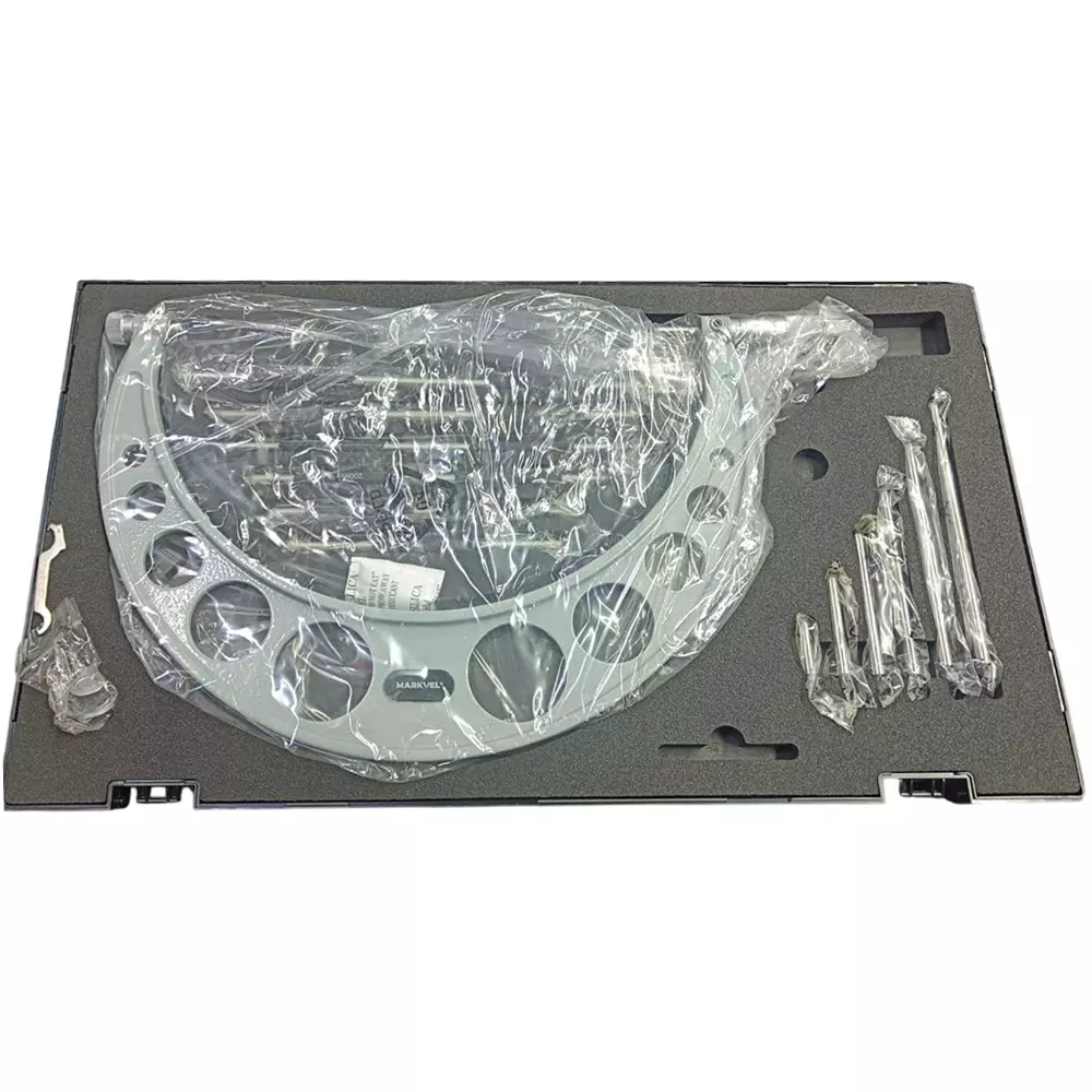 markvel-150-300-mm-range-adjustable-outside-micrometer-with-interchangeable-anvils-202-300