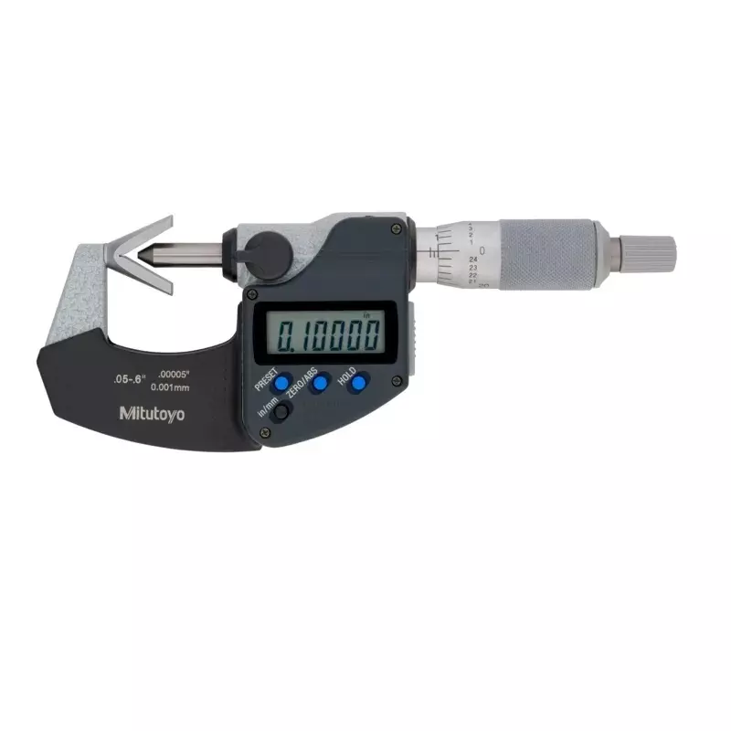 Mitutoyo Digimatic V-Anvil Micrometer 314 Series 0.05 - 0.6 inch / 1.27 - 15.24 mm Range, 314-361-30