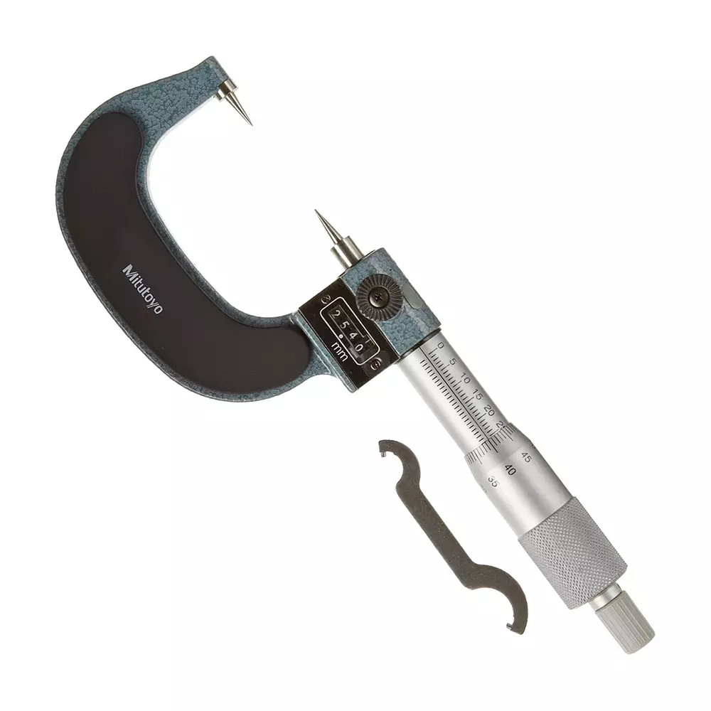 Mitutoyo Digit Point Micrometer 142 Series 0 - 1 inch (0 - 25 mm) Range, 142-177