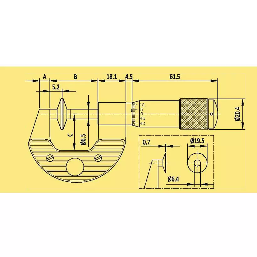 Baker Non Rotating Disc Digital Micrometer 100-125 mm Range 0.001 mm, DMM125-ND