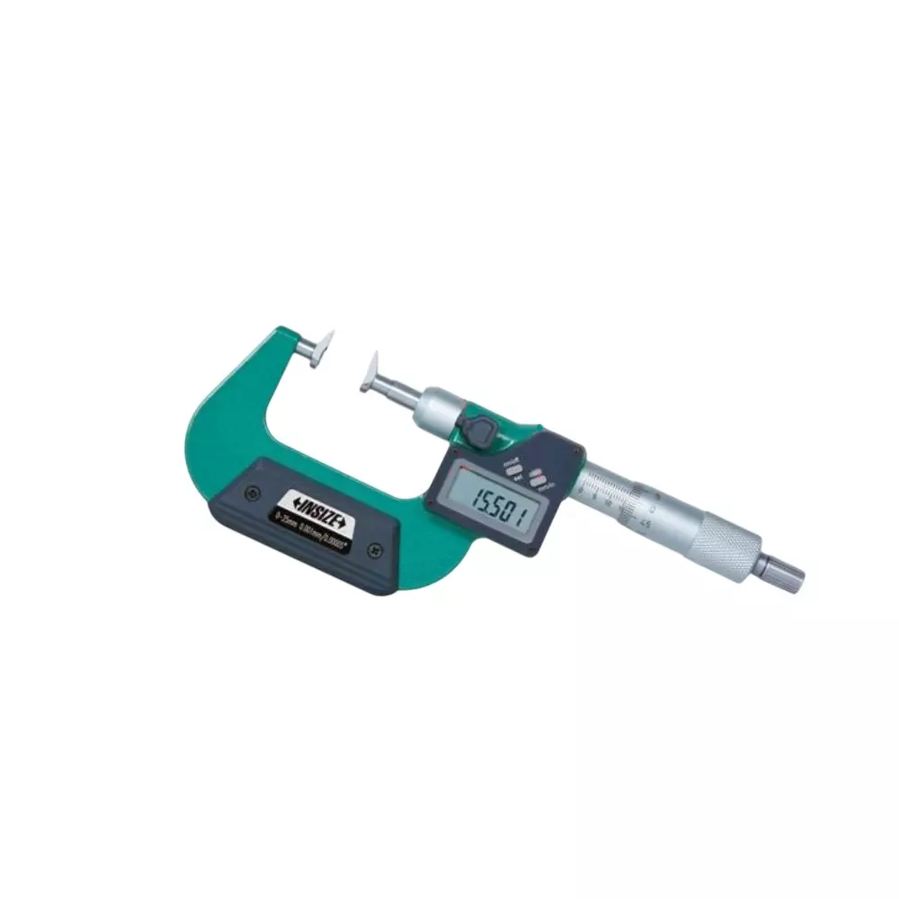 Insize Digital Jaw Type Micrometer 0-25 mm Range, ± 4 µm Accuracy and 0.001 mm Resolution, 3583-25A