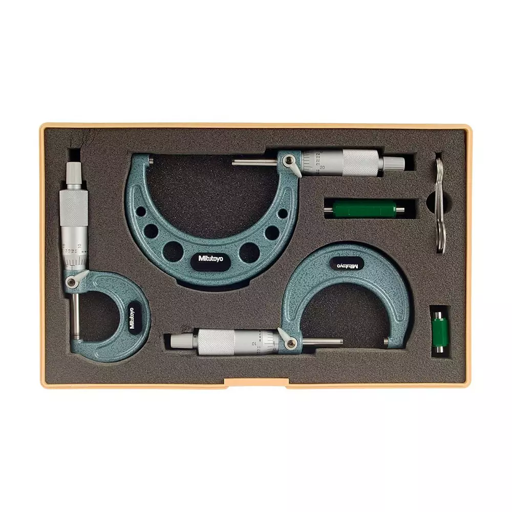 Mitutoyo Outside Micrometer Set 103 Series 0 - 3 inch (0 - 75 mm) Range, 103-929