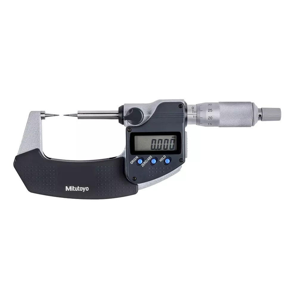 Mitutoyo Digimatic Point Micrometer with Carbide Tip 342 Series 3 - 4 inch / 76.2 - 101.6 mm Range, 342-364-30