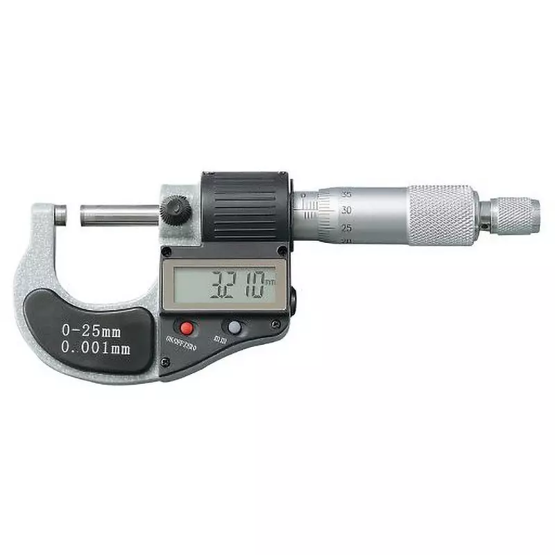 AS ONE Digital Micrometer with General Calibration 0 to 25 mm Measurement Range, DM025