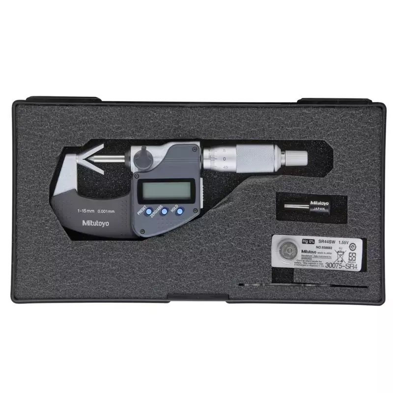 Mitutoyo Digimatic V-Anvil Micrometer 314 Series 1 - 15 mm Range, 314-261-30