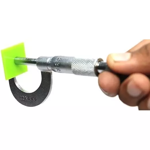 A.D INTERNATIONAL Economical Outside Micrometer 0-25 mm Range 0.01 mm Graduation, Chrome Plated Finish and Ratchet Stop, R0-VBVF-2SXN