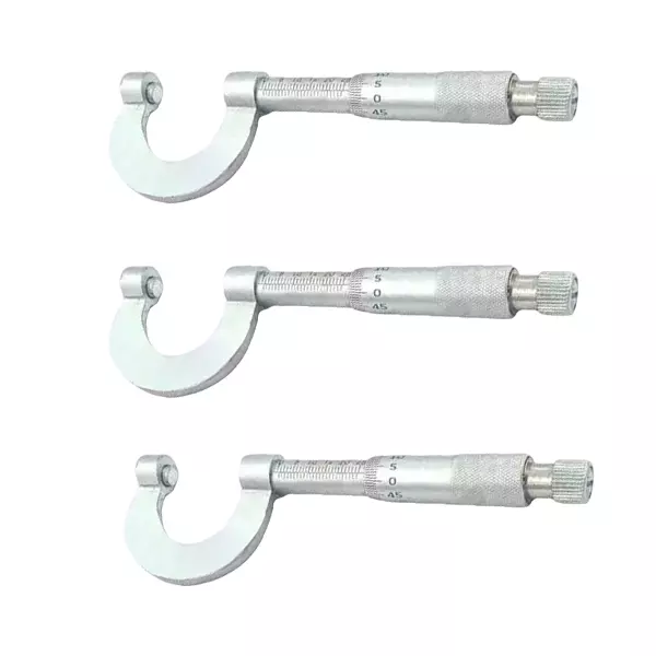 Buyohlic International Outside Micrometer Chrome Plated Finish 0-25 mm Range and 0.01 mm Graduation, AU-K0N3-8YFH (Pack of 3)