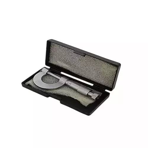 Buyohlic International Economical Outside Micrometer 0-25 mm Range 0.01 mm Graduation, Chrome Plated Finish and Ratchet Stop, R0-VBVF-2SXN