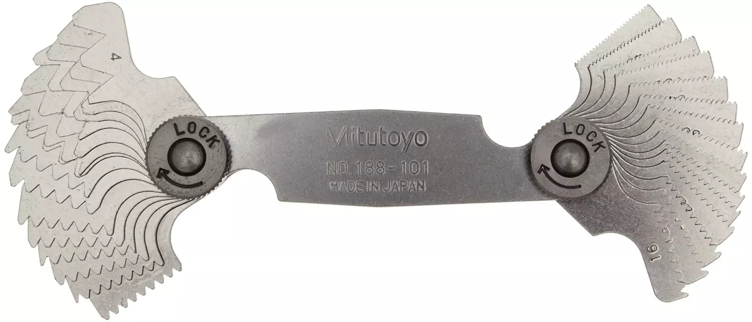 Mitutoyo Screw Pitch Gauge Range 4-42 TPI 30 Leaf 188-101
