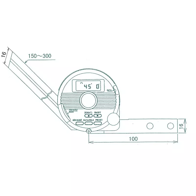 Mitutoyo Digimatic Universal Protractor -360° to +360° Measurement Range, 187-551