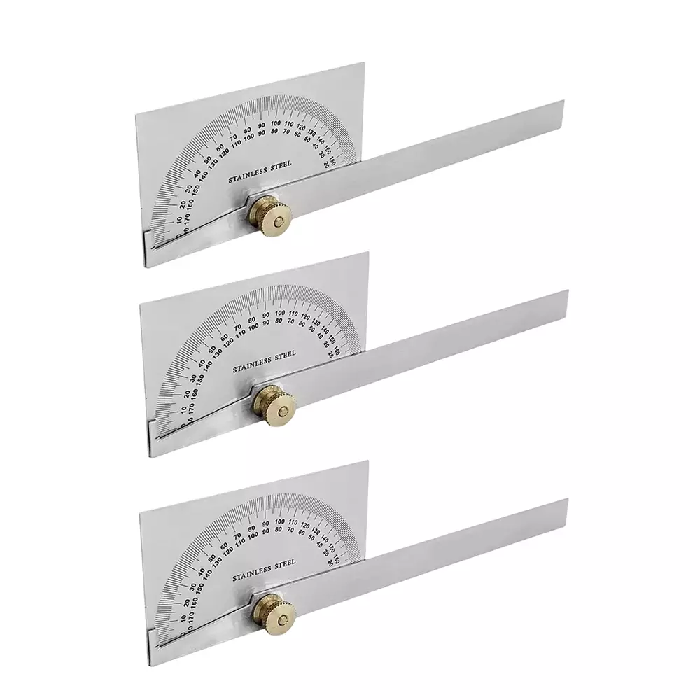 Buyohlic International Angle Measure Tool Square Head Protractor with 10 cm Wood Working Ruler and 0 to 180° Measurement Range, 9E-A7QC-MZW2 (Pack of 3)