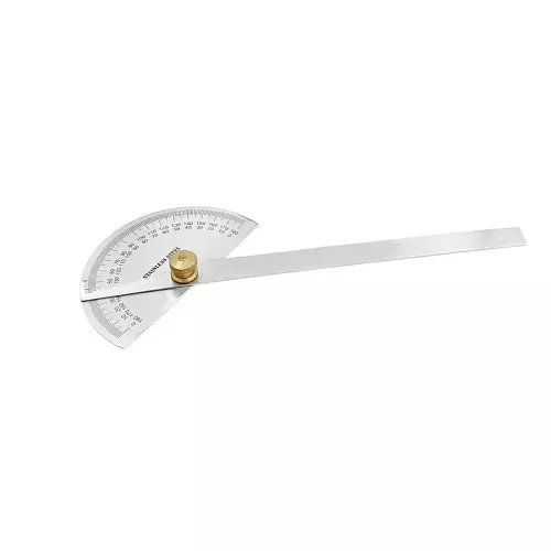 Buyohlic International Stainless Steel Degree Protractor with 0° to 180° Measurement Range and High Accuracy, DQ-5B0B-G6C2