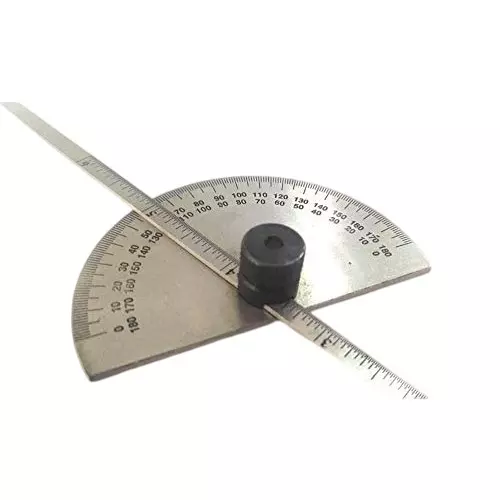 Assorts Degree Protractor Cum Depth Stainless Steel 150 mm (6 Inch) Depth