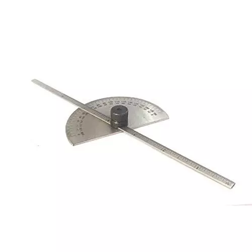 Assorts Degree Protractor Cum Depth Stainless Steel 150 mm (6 Inch) Depth