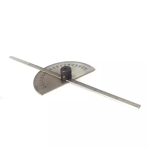 Assorts Degree Protractor Cum Depth Stainless Steel 150 mm (6 Inch) Depth