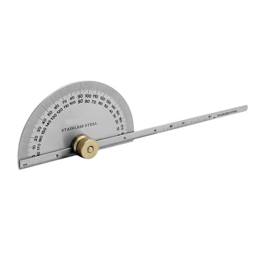A.D INTERNATIONAL Stainless Steel Degree cum Depth Protractor with 0° to 180° Measurement Range and High Accuracy, X7-CO6X-XRPJ