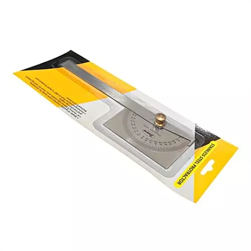 Assorts Head Protractor Stainless Steel 0 to 180� Square 150 mm (6 Inch) Size
