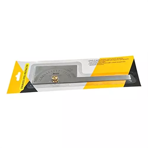 Assorts Head Protractor Stainless Steel 0 to 180� Square 150 mm (6 Inch) Size