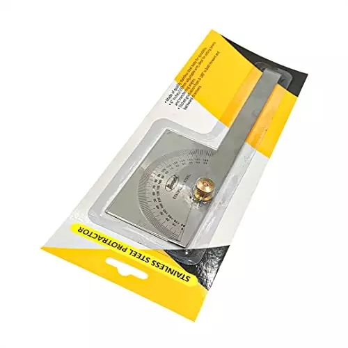Assorts Head Protractor Stainless Steel 0 to 180� Square 150 mm (6 Inch) Size
