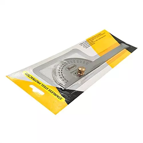 Assorts Head Protractor Stainless Steel 0 to 180� Round 150 mm (6 Inch) Size