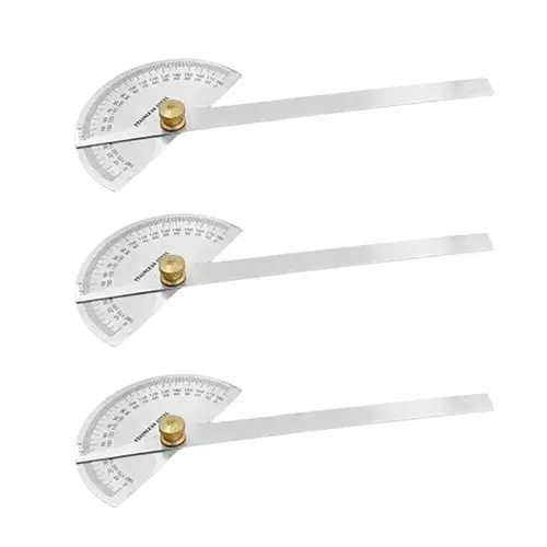 Buyohlic International Stainless Steel Degree Protractor with 0° to 180° Measurement Range and High Accuracy, 8B-TKI0-0NO1 (Pack of 3)