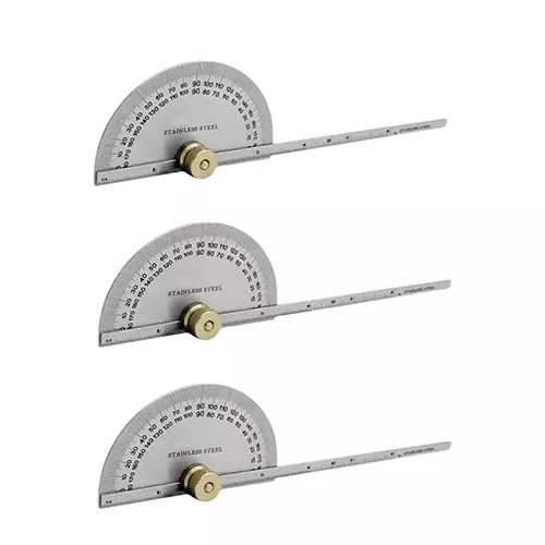 Buyohlic International Stainless Steel Degree cum Depth Protractor with 0° to 180° Measurement Range and High Accuracy, X7-CO6X-XRPJ (Pack of 3)