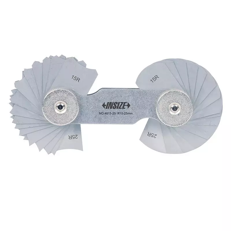 INSIZE Radius Gauge Stainless Steel Body, 16+16 Internal+External Leaves and 15-25 mm Range, 4815-25